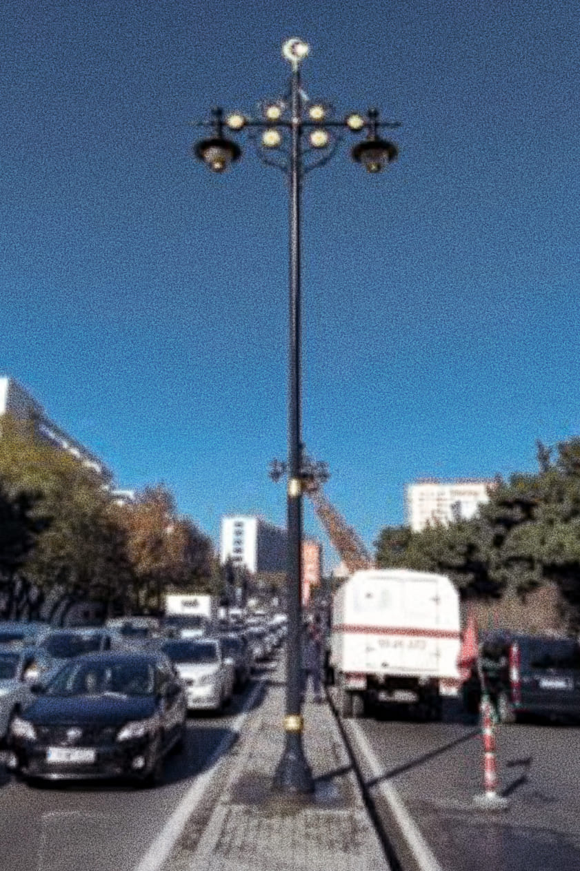 Original location of the lamp in the streets of Baku.