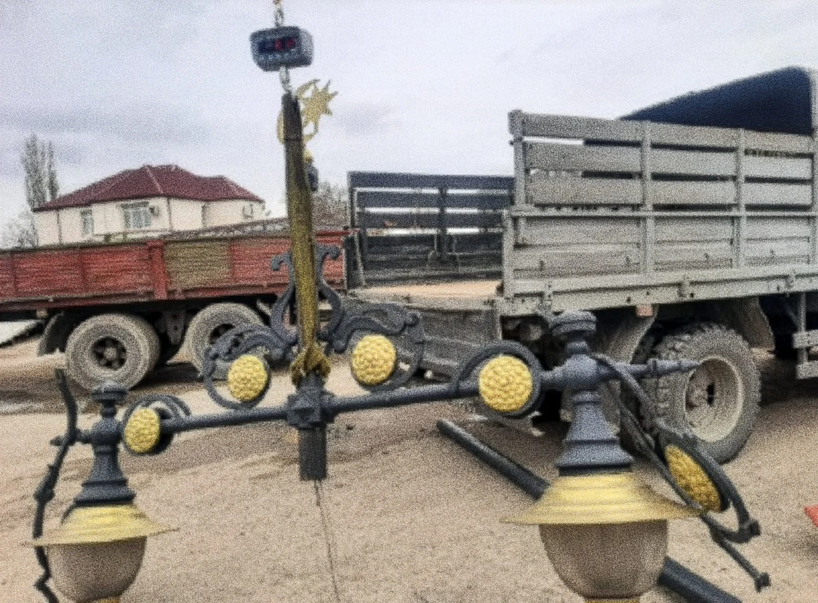 Loading the lamp in Baku.
